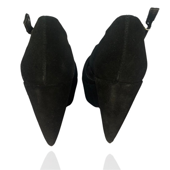 Steve Madden 🅟🅡🅔-🅞🅦🅝🅔🅓 Platform Black Suede Shoes Size 10 US - Picture 6 of 10